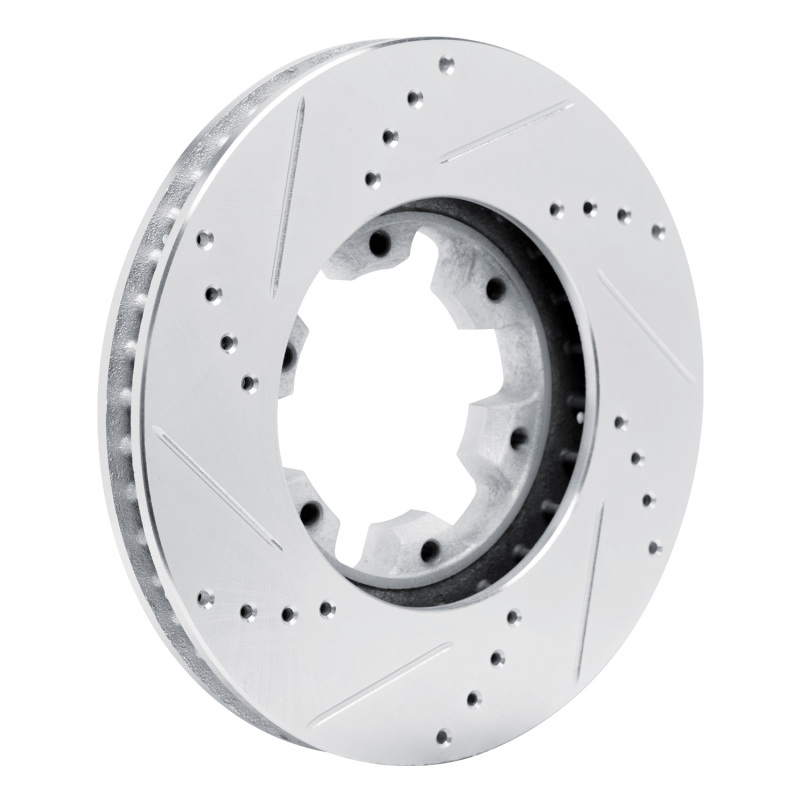 Nissan NV350 UrVan Brake Rotor (1) - Front Left - R1 Concepts - Drilled & Slotted - Silver - `02-`24